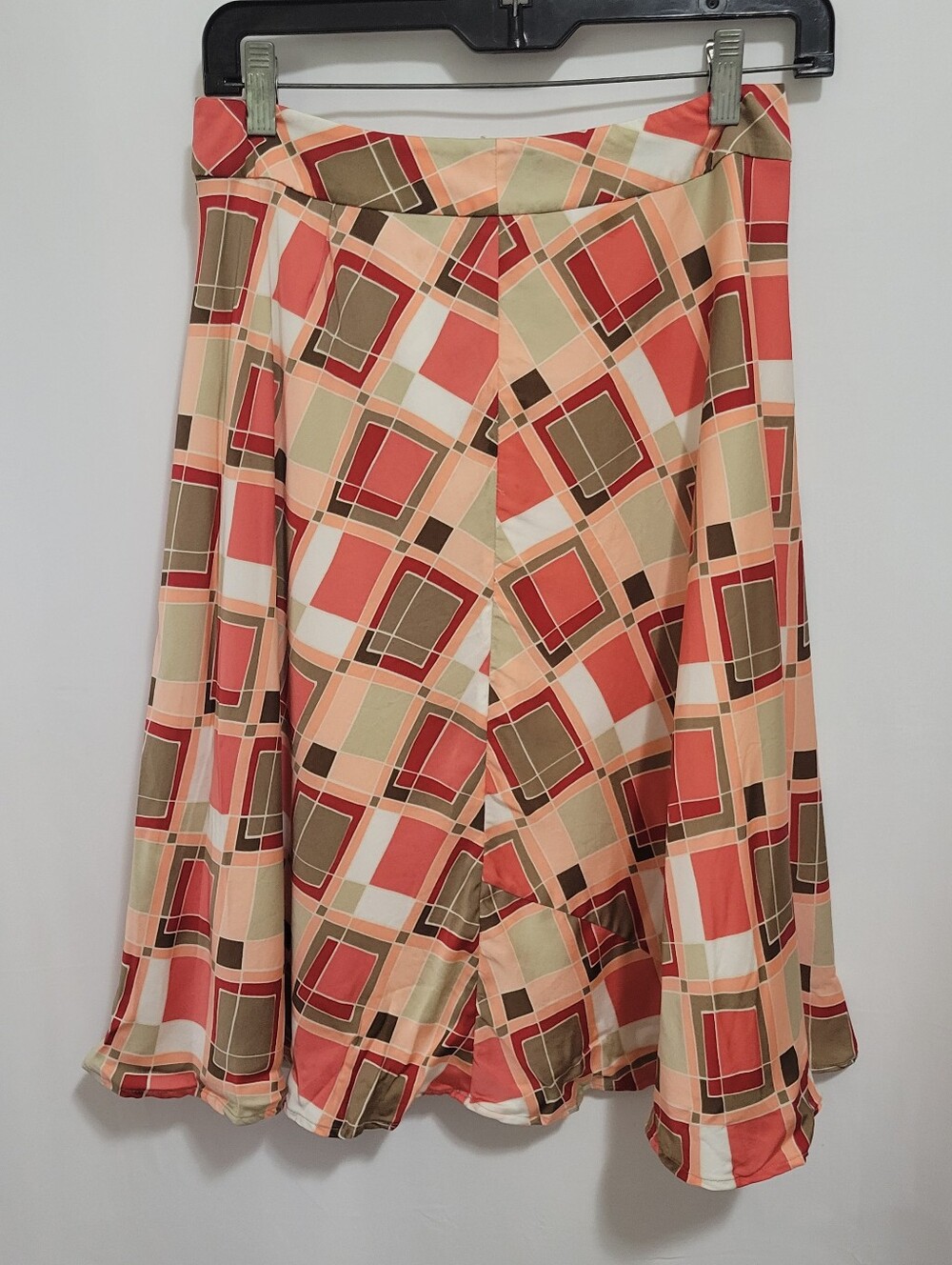 Valerie Stevens Multicolor Geometric Print Silk Skirt. Size 4P
